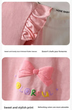 Kids Girls Cotton Long Sleeve Tops with Bow Cute Print Shirt Basic Tee Fall Autumn Clothing for Baby Toddler