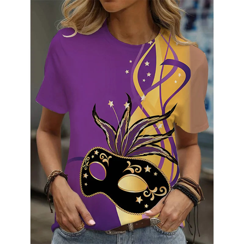 Cartoon Cat Graphic T-Shirt For Women Animal 3D Printed T Shirts Summer Fashion Casual Loose Tees Round Neck Tops Short Sleeves