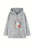 Women Plus Size Woven Autumn Hoodie