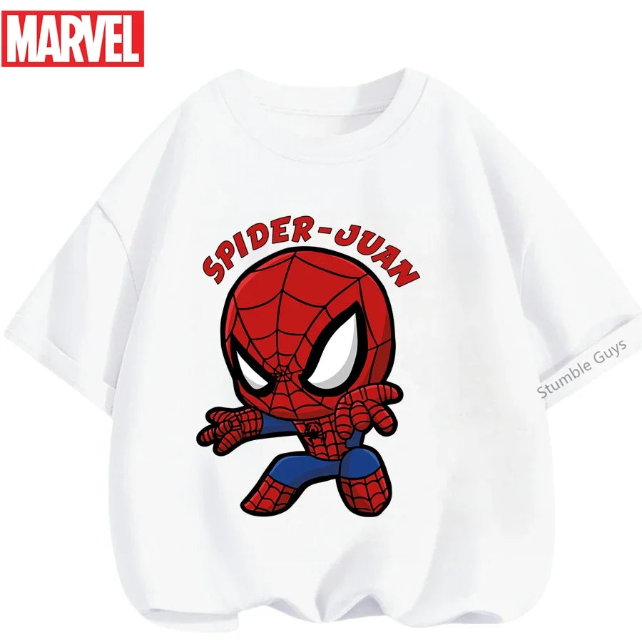 Boys Spiderman Clothes Girls Spider-Man Graphic T-Shirt Ages 3-14 Summer Marvel Kids Casual Tops