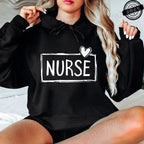 Nurse Print Women Hoodies, Casual Nurse Life Graphic Sweatshirts Tops, Nursing Student Gift, Soft Long Sleeve Hoodies for Ladies