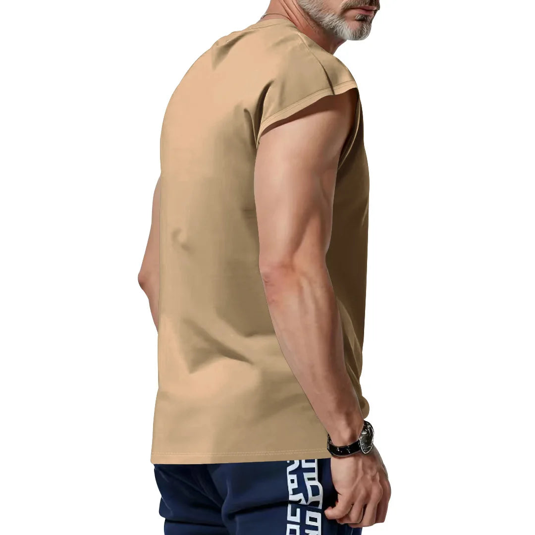 Amazon cross-border American summer new vest men's loose youth casual solid color thin shoulder T-shirt for men