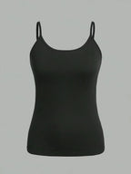 Plus Size Women's 2 Piece Solid Color Spaghetti Strap Tank Top Set Sleeveless Cami Tops