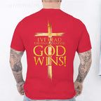 God Wins Christian Faith Cross T-Shirt Men Fashion Women's Tshirts Summer Fashion Tee Shirts Harajuku Shirts Casual Camisetas