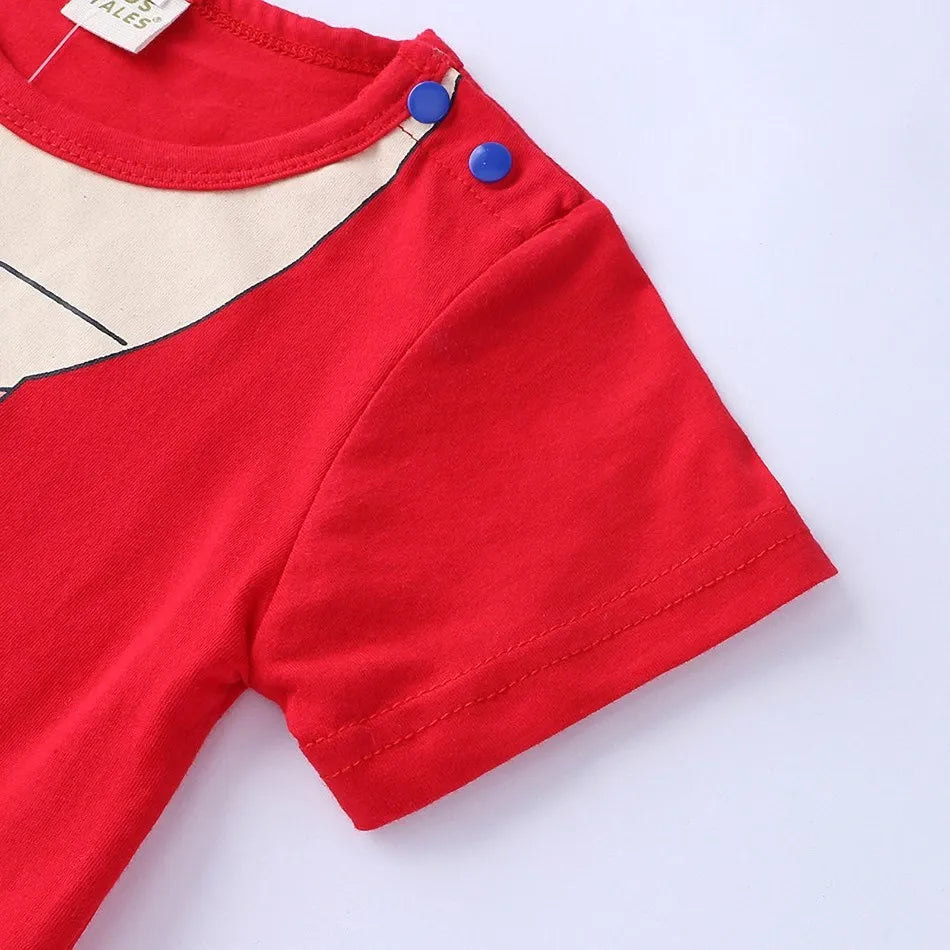 0-2 Years Baby Boy and Girl Romper Newborn Summer Short-sleeved Jumpsuit Baby Anime Cartoon Cotton Cosplay Costume