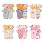 4Pieces Cotton Newborn Bodysuit Print Baby Girl Clothes 0-12M Cartoon Baby Boy Clothes Summer Short Sleeve Romper Bebes