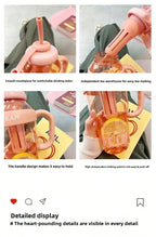1 Pc Stylish Large-Capacity Sports Water Bottle with Straw, Portable & Heat-Resistant Plastic Cup for Women