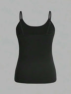 Plus Size Women's 2 Piece Solid Color Spaghetti Strap Tank Top Set Sleeveless Cami Tops