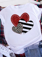 Plus Size Brave Soul L American Retro Letters Love White T-shirt Women Short Sleeve Round Neck Casual Top Summer Aesthetics Tops