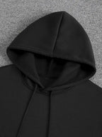 Women's autumn and winter warm and loose casual heart-shaped printed velvet long sleeved hooded sweatshirt