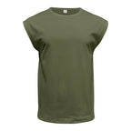 Amazon cross-border American summer new vest men's loose youth casual solid color thin shoulder T-shirt for men