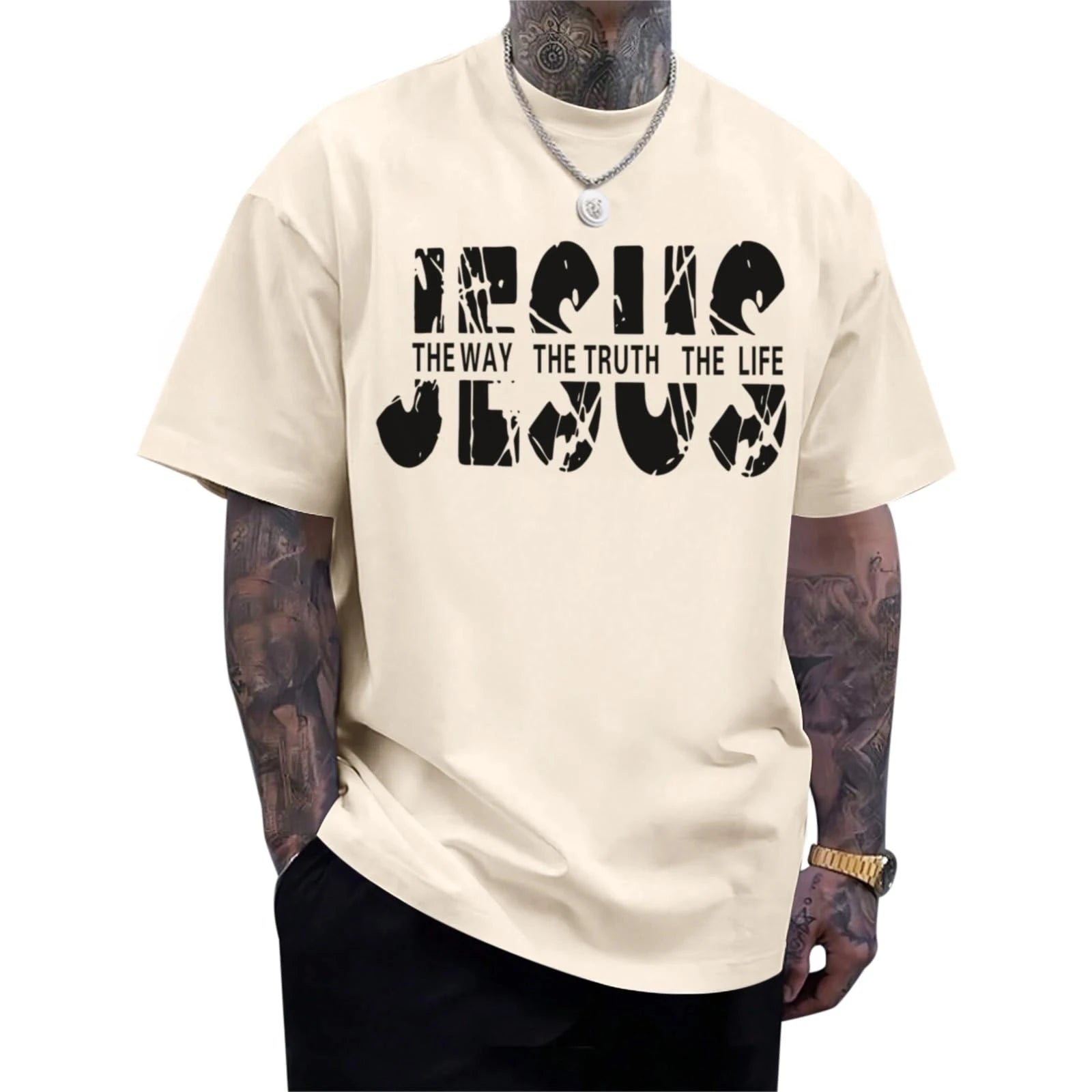 Christian Jesus Faith Shirts for Men God Religious Cross Bible Verse Inspirational Oversized Graphic Tees Tops Graphic T-Shirts