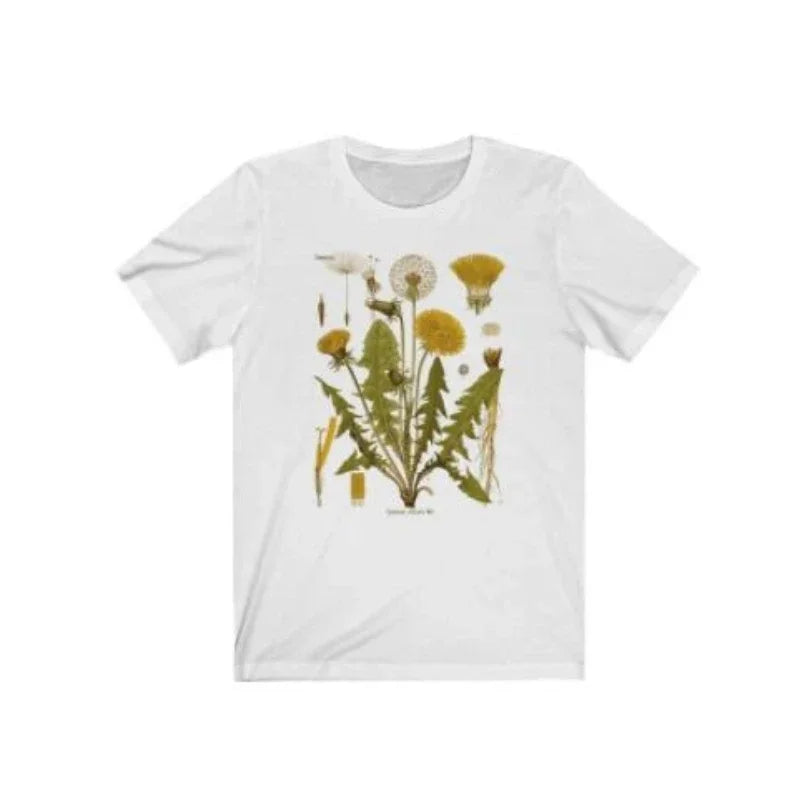 Women Clothing Harajuku Dandelion Botanical Graphic Tshirt Hiking Shirt Botanical Print Shirt Short Sleeve Plus Size Tee
