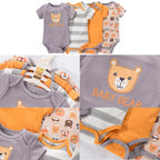 4Pieces Cotton Newborn Bodysuit Print Baby Girl Clothes 0-12M Cartoon Baby Boy Clothes Summer Short Sleeve Romper Bebes