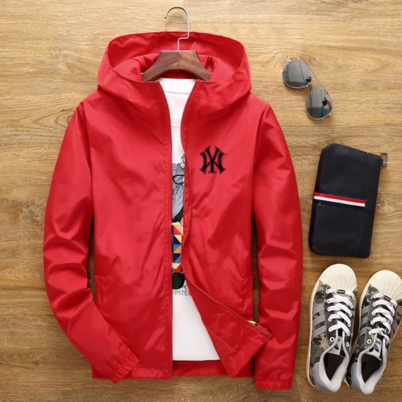 2026 New Spring and Autumn Men's Plus-size Casual Fashion Zippered Outdoor Windproof and Sun-proof Windbreaker Jacket