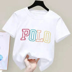 2026 Summer Kids Korean Style Simple 100% Cotton T Shirt for Children Trendy Letter Printed Tees Girls Daily Casual Sweatshirts
