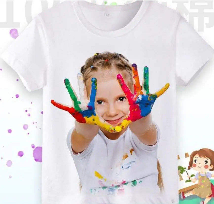 Summer's New Stylish and Fashionable Short-sleeved T-shirts for Boys and Girls, Round-neck Short-sleeved Children's Clothing