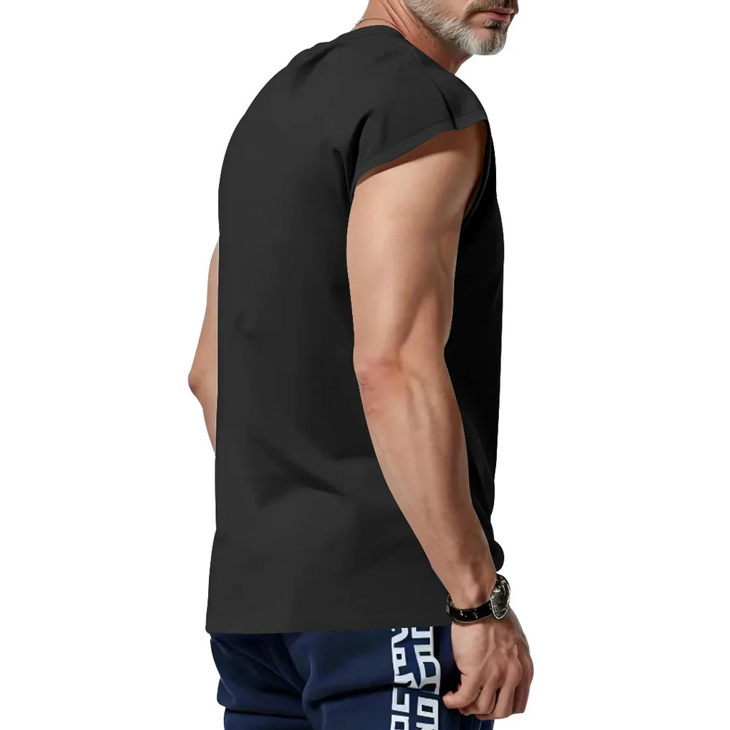 Amazon cross-border American summer new vest men's loose youth casual solid color thin shoulder T-shirt for men