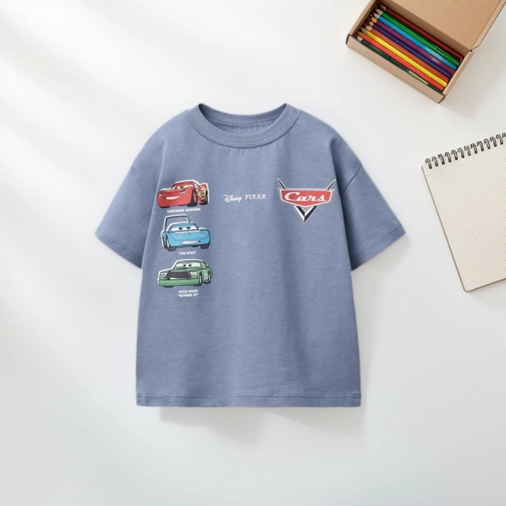 Cartoon Car Pattern Kids Tshirt Summer Clothing Fashion Versatile Boys Short Sleeve Tops Tees Children's Wear Casual T-shirts