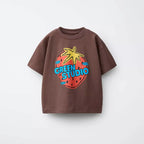 1-7Years Old Boys Girls Fashion T-shirt Summer Clothes Short-sleeved Tops Toddler Cartoon Printed Tees Loose Casual Sports Tees