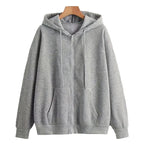 Women's Long Sleeve Zip Closure Breathable Lightweight Sweatshirts Perfect Autumn Hoodie Jackets in Casual Street Style