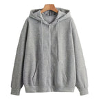 Women's Long Sleeve Zip Closure Breathable Lightweight Sweatshirts Perfect Autumn Hoodie Jackets in Casual Street Style