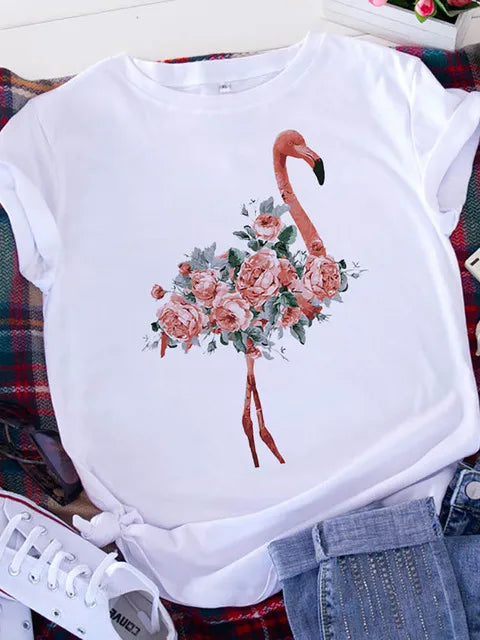 Plus Size Brave Soul L American Retro Letters Love White T-shirt Women Short Sleeve Round Neck Casual Top Summer Aesthetics Tops