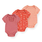 Unisex Cotton Newborn Baby Boy Clothes 3Pieces Summer 0-12M Cartoon Baby Girl Clothes Print Bodysuits Short Sleeve Bebes
