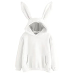 2025 Autumn And Winter New Women's Clothing Harajuku Wei Hooded Rabbit Hoodie Solid Color Loose Casual Women's Top Women's Coat