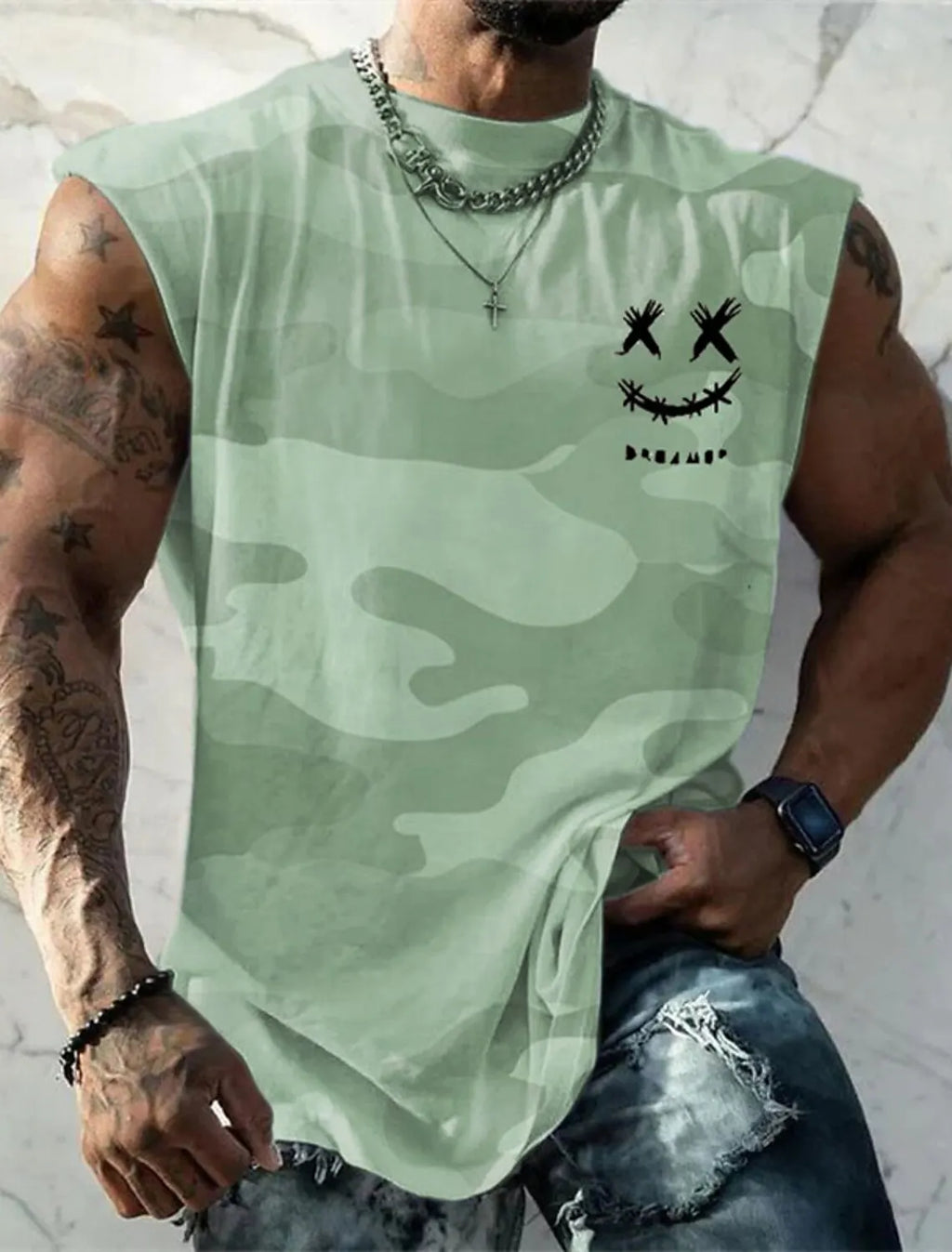 Men's Tank Top Sleeveless T-Shirt Pattern Print Summer Sports Running Gym Designer Casual Muscle Sleeveless Clothing 3D Printed