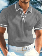 New Men's Polo Short-sleeved Shirt Solid Color For Men Business Casual And Trendy Summer New Men's Short-sleeved Polo Shirt
