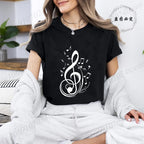 Women's T-shirts Music Note Heartbeat Printed T-Shirt Music Lover Funny Graphic Tee Shirts for Men Women Fashion T-Shirts Tops