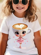 Italian Brainrot Cute Meme T-Shirt for Girls Clothes Ballerina Cappuccino Print Tee Tops Pink Summer Kawaii Outfits Streetwear
