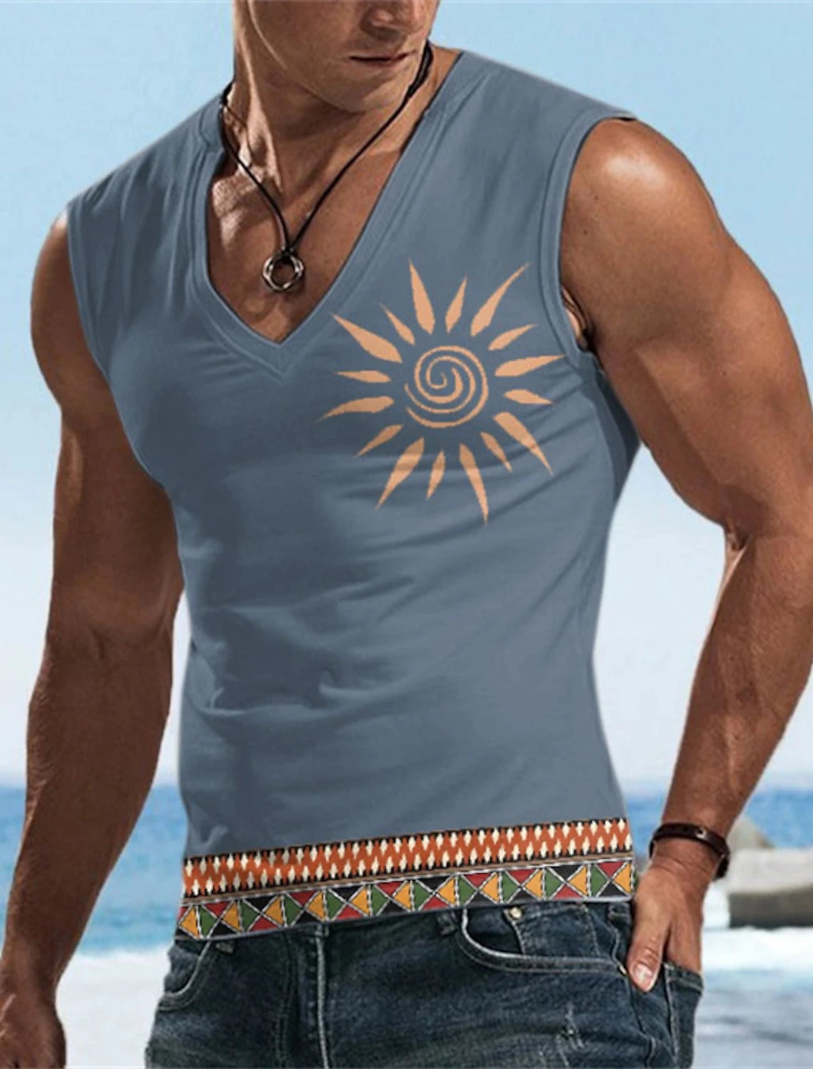 Men's Tank Top Sleeveless T-Shirt Pattern Print Summer Sports Running Gym Designer Casual Muscle Sleeveless Clothing 3D Printed