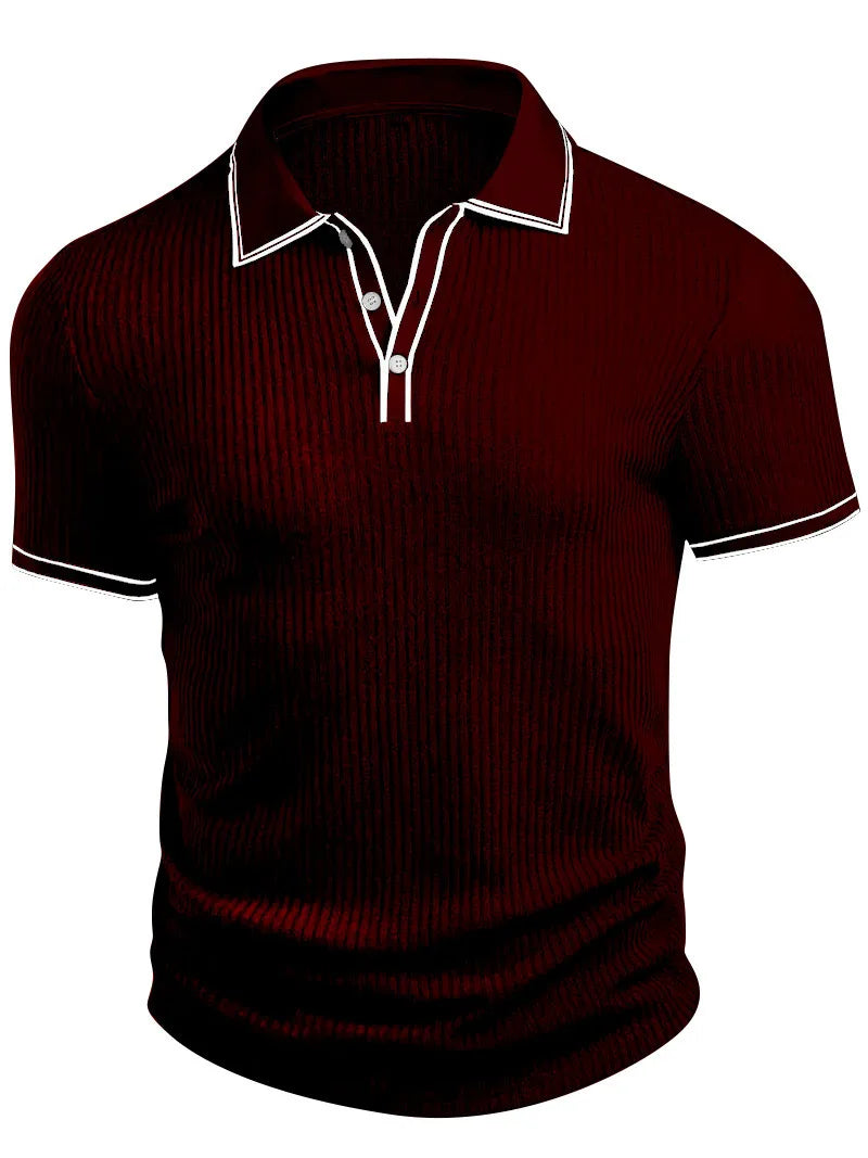 New Men's Polo Short-sleeved Shirt Solid Color For Men Business Casual And Trendy Summer New Men's Short-sleeved Polo Shirt