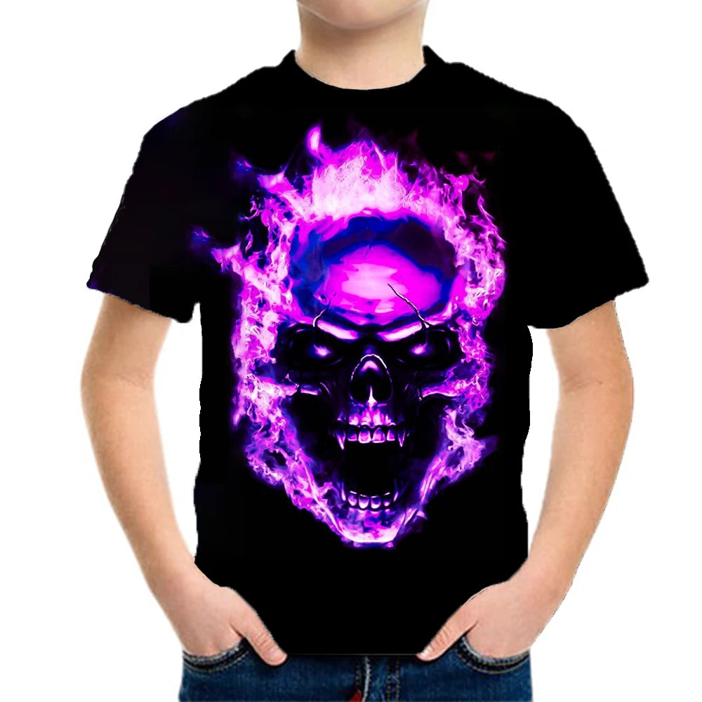 Children's Clothing Boys Tshirt Children's T-Shirts 3D Dinosaur Graphic Print Kids Summer Clothes Fashion Casual Tees Girl Tops