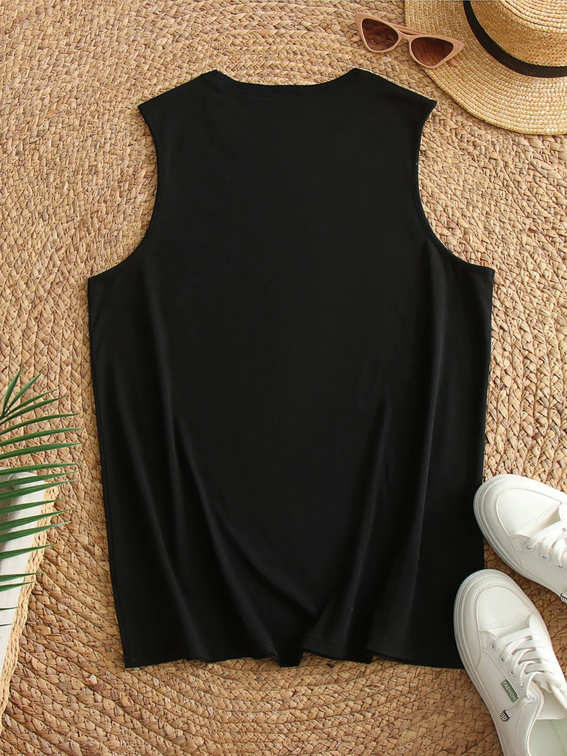 Loose Fit Printed Pocket T-Shirt for Women with Ribbed Collar round Neck 1-8XL plus Size Comfortable Casual Vest