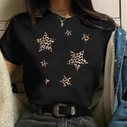 2024 Plus Size Womens Cartoon Graphic Star Printing T-shirts 90s Girls Style Casual Fashion Aesthetic Printed Female Top Tees