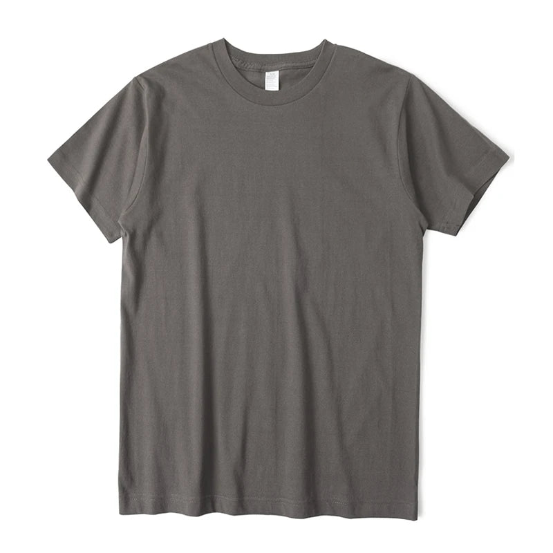 Plus Size Pure Cotton Full-color Short-sleeved T-shirt Solid Color Thick Loose Casual Versatile Bottoming Shirt Top Men Women