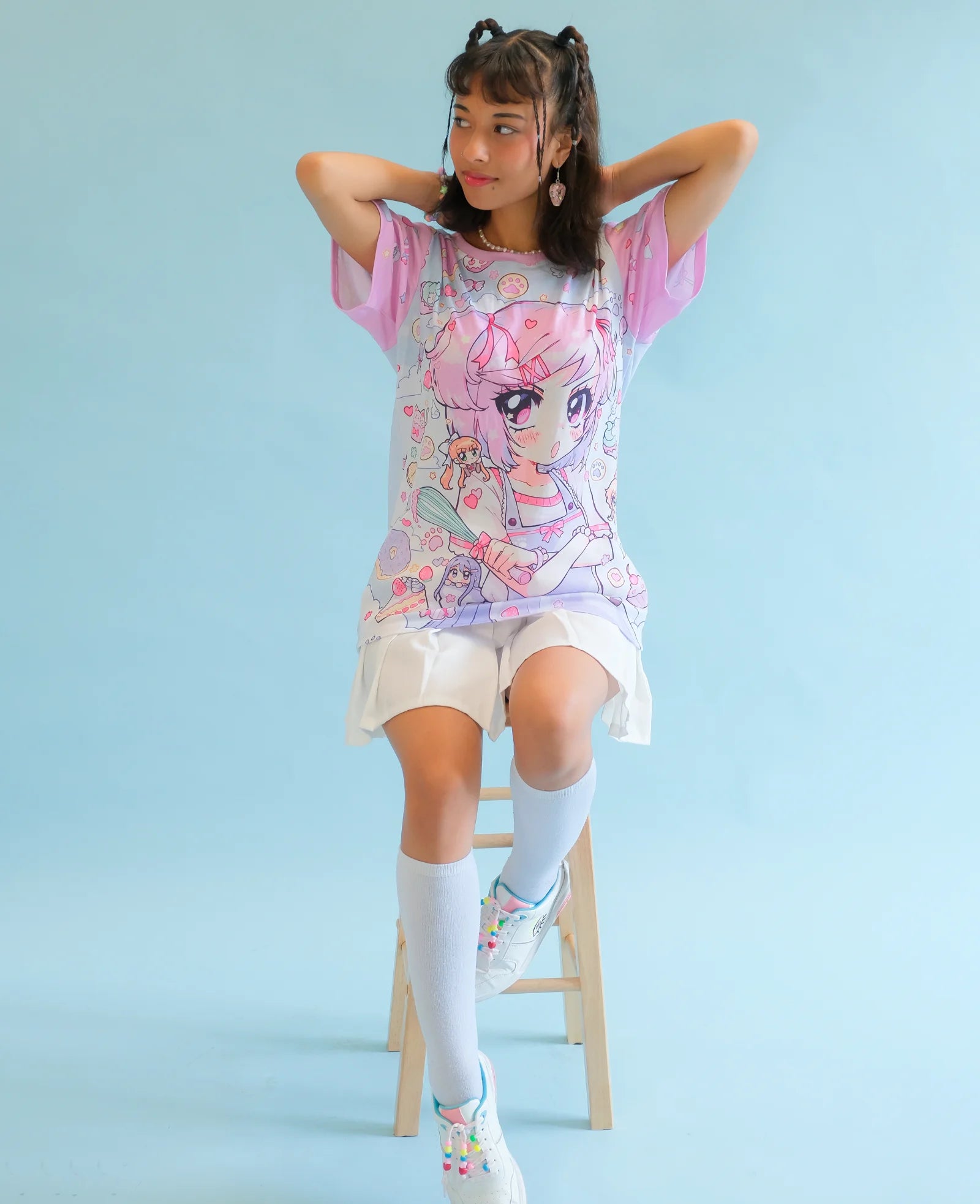 Summer Latest Harajuku Style Arrogant Girl Pattern Women's T-shirt Y2k Cute Children's Girl 3D Short Sleeve Oversized Casual Top