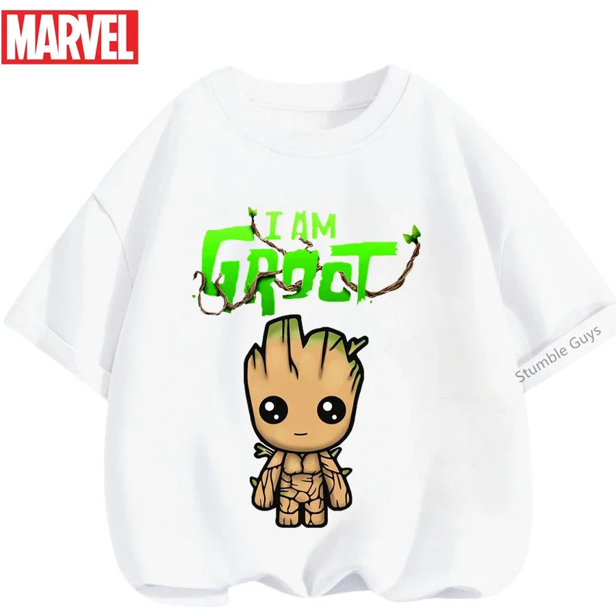 Summer Boys Girls Hulk T-Shirt 3-14 Years Marvel Super Hero Kids Spiderman Breathable Short Sleeve Avengers Soft Tee