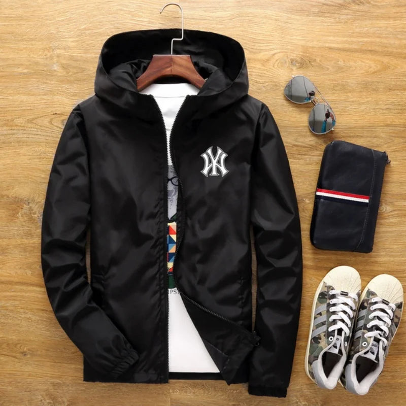 2026 New Spring and Autumn Men's Plus-size Casual Fashion Zippered Outdoor Windproof and Sun-proof Windbreaker Jacket