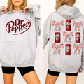 Dr Pepper Can and Bowknot Duplex Printing Hoodie Retro Soda Lover Pullover Women Fashion Daily Life Streetwear Fall Winter Tops