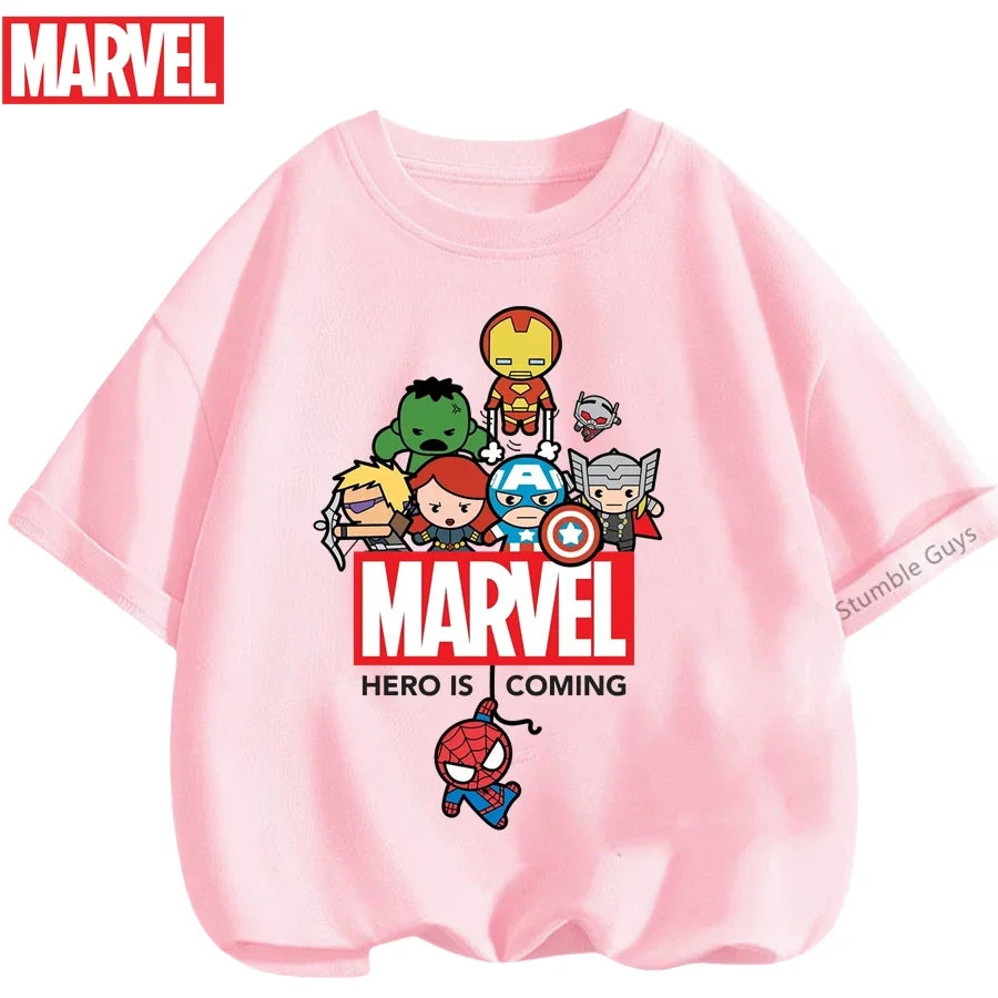 Boys Spiderman Clothes Girls Spider-Man Graphic T-Shirt Ages 3-14 Summer Marvel Kids Casual Tops