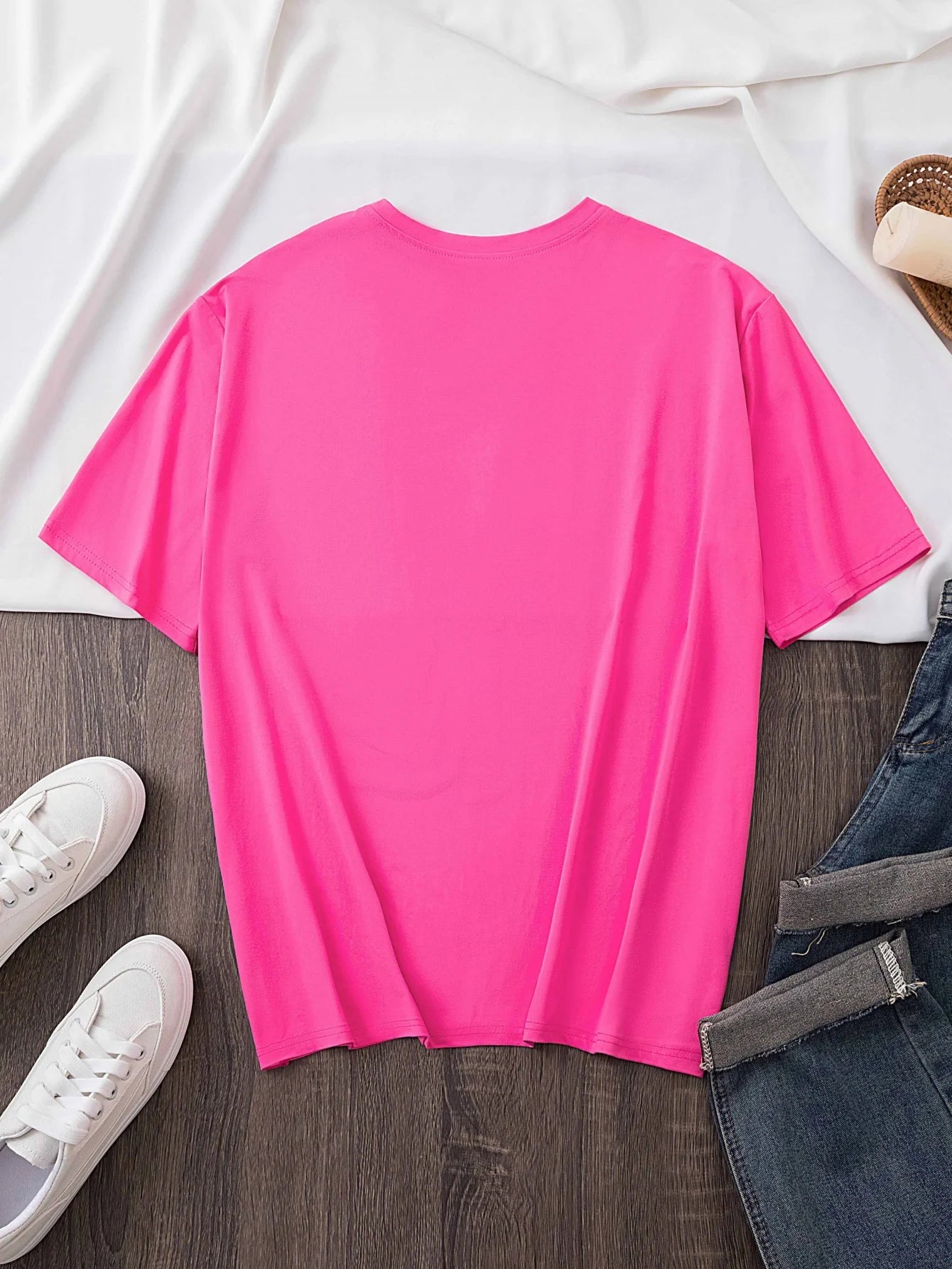 Fashionable Ladies round Neck Short Sleeve Pattern Print T-Shirt Stylish Casual Top for Women