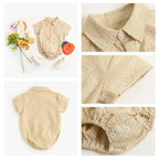 Sanlutoz Cotton Baby Boys Bodysuits Fashion Newborn Clothes for Baby Boy Short Sleeve Summer Baby Clothing Plaid
