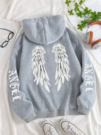 Beautiful Angel Wings Women's Hoodie Warm and Comfortable Casual Hoodie Fashion Classic Street Outdoor Sports Hoodie Loose