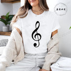 Women's T-shirts Music Note Heartbeat Printed T-Shirt Music Lover Funny Graphic Tee Shirts for Men Women Fashion T-Shirts Tops