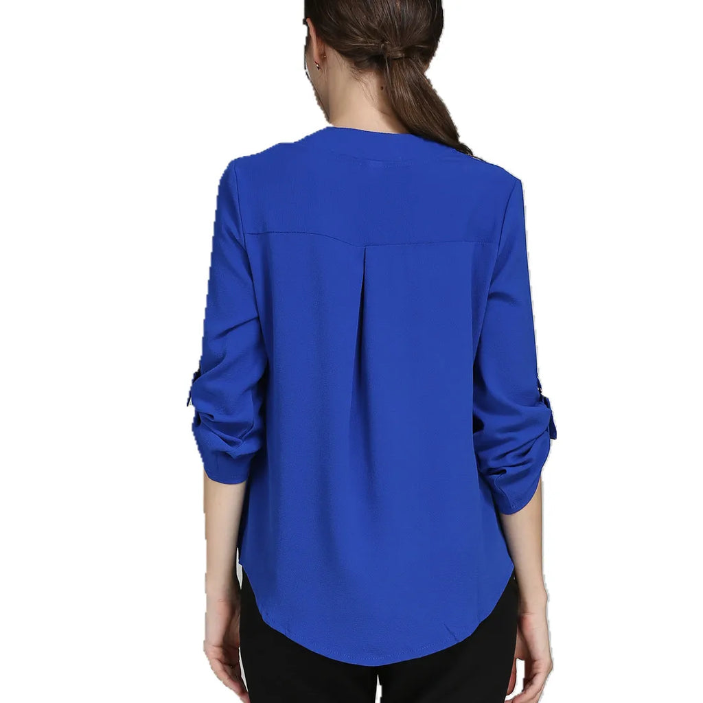 Plus Size Blouse Clothing Women Long Sleeve Shirt Chiffon Blouse Ladies Top