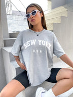 U.S.A New York USA City Street Printed Women T Shirts Breathable Summer T-Shirt Fashion Plus Size Clothing O-Neck Short Sleeve
